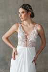 vestido-de-novia-falda-lisa-corpiño-en-encaje-con brillo-8